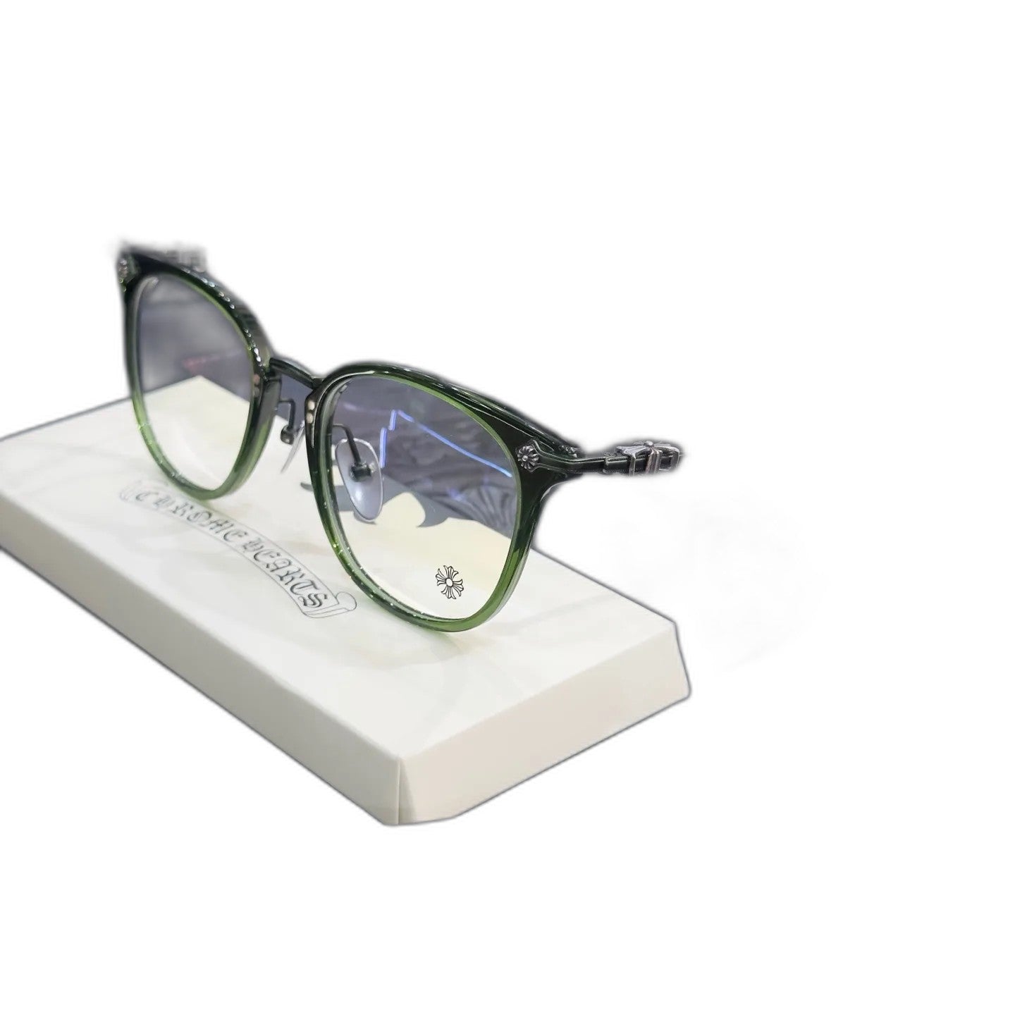 Chrome Hearts Green Irregular Optical Glasses Unisex