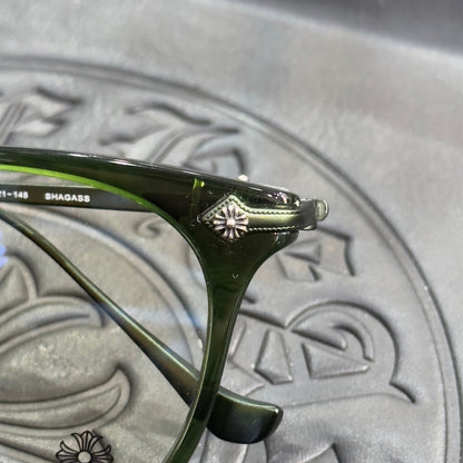 Chrome Hearts Green Irregular Optical Glasses Unisex