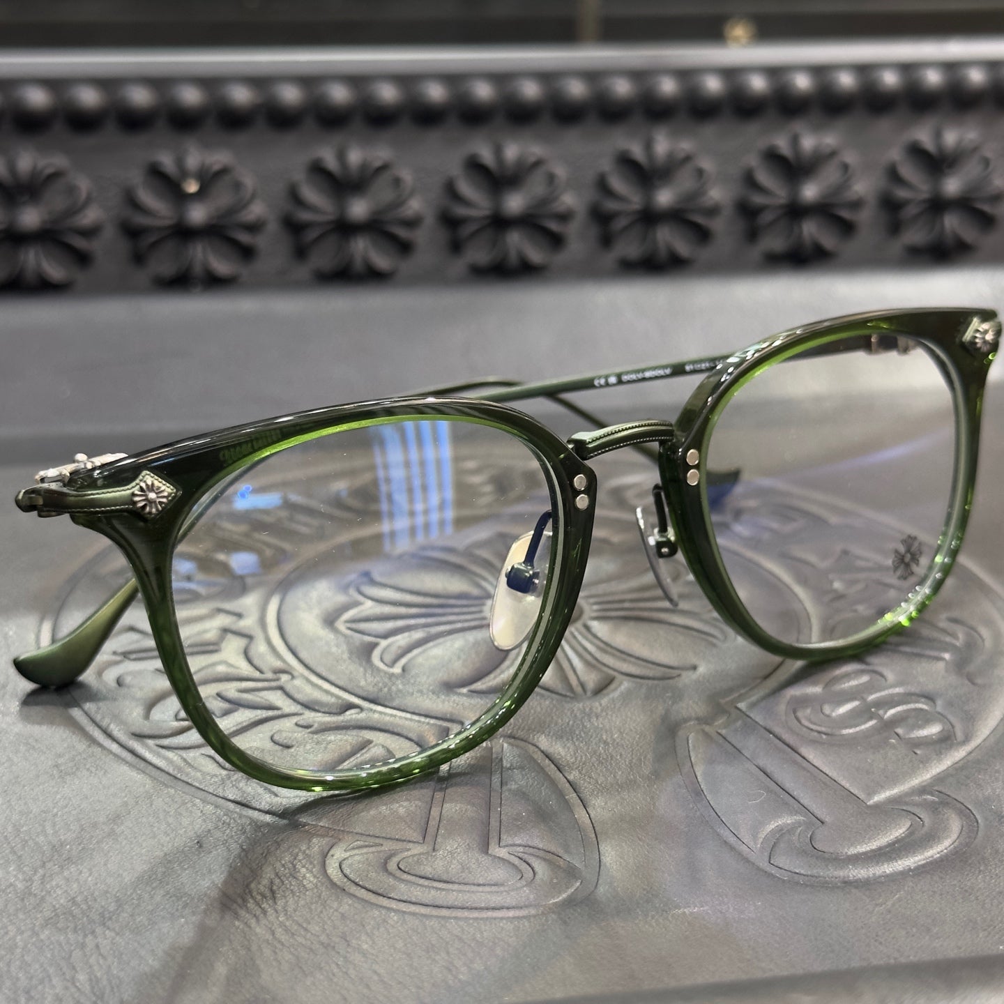 Chrome Hearts Green Irregular Optical Glasses Unisex