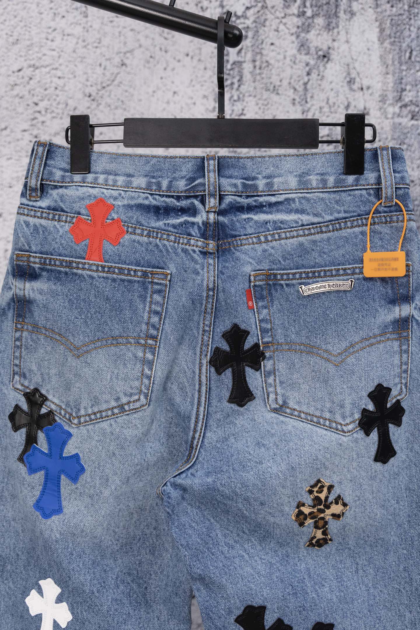 Chrome Heart embroidered print straight-leg jeans