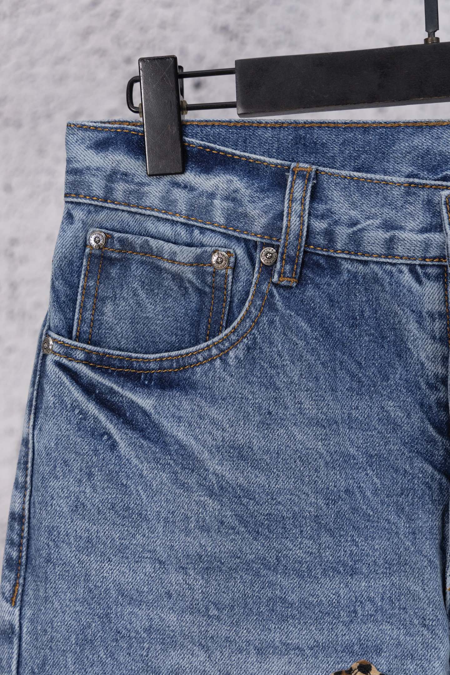 Chrome Heart embroidered print straight-leg jeans