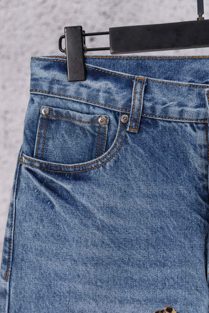 Chrome Heart embroidered print straight-leg jeans