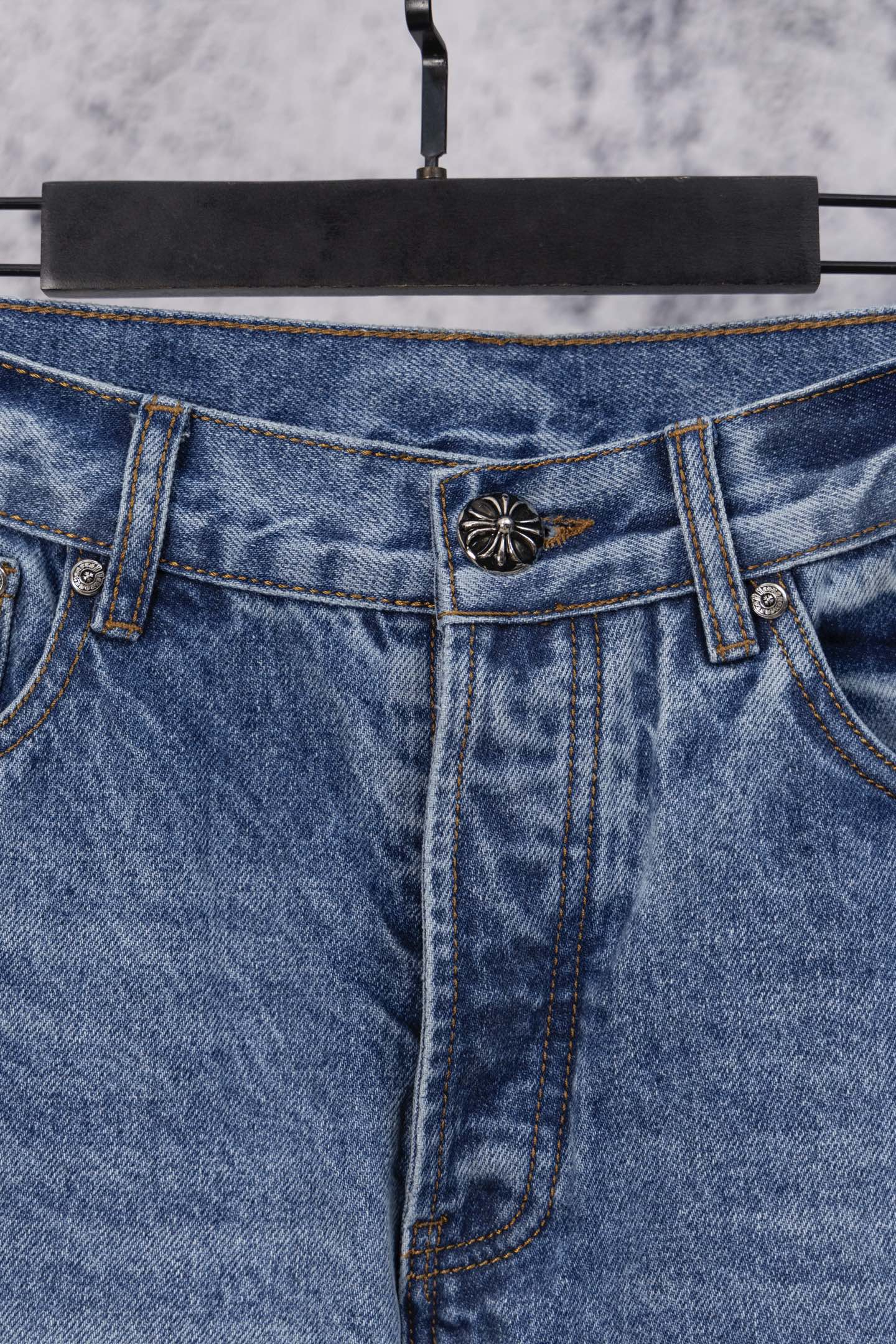 Chrome Heart embroidered print straight-leg jeans