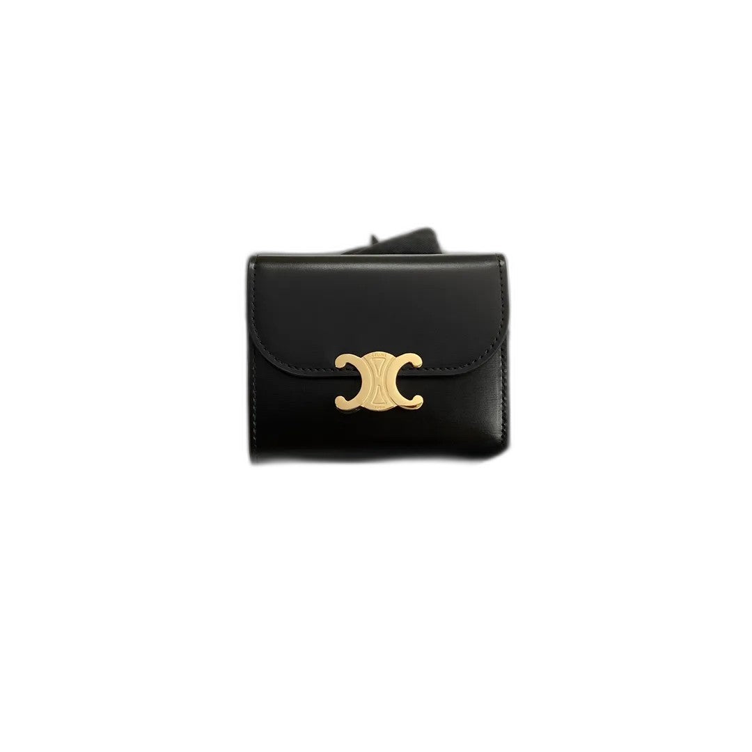 Celine Small Flap Wallet TRIOMPHE in Shiny calfskin