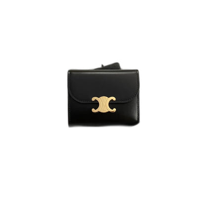 Celine Small Flap Wallet TRIOMPHE in Shiny calfskin