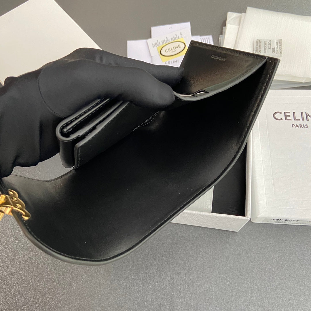 Celine Small Flap Wallet TRIOMPHE in Shiny calfskin