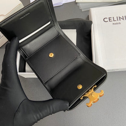 Celine Small Flap Wallet TRIOMPHE in Shiny calfskin