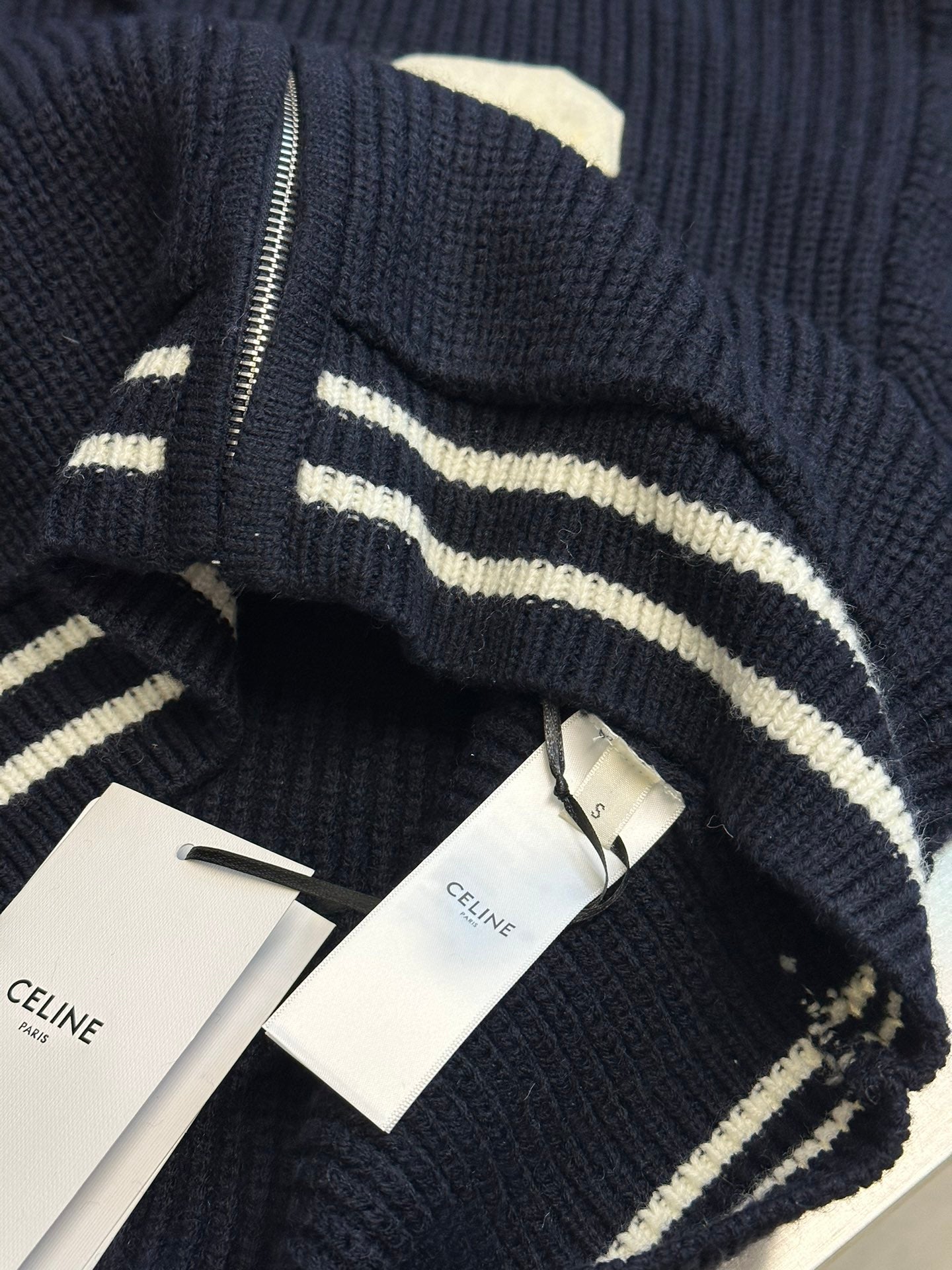 CELINE College hooded zip-up sweater
