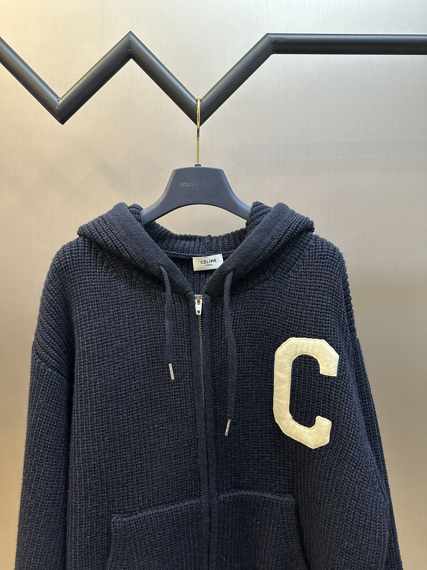 CELINE College hooded zip-up sweater