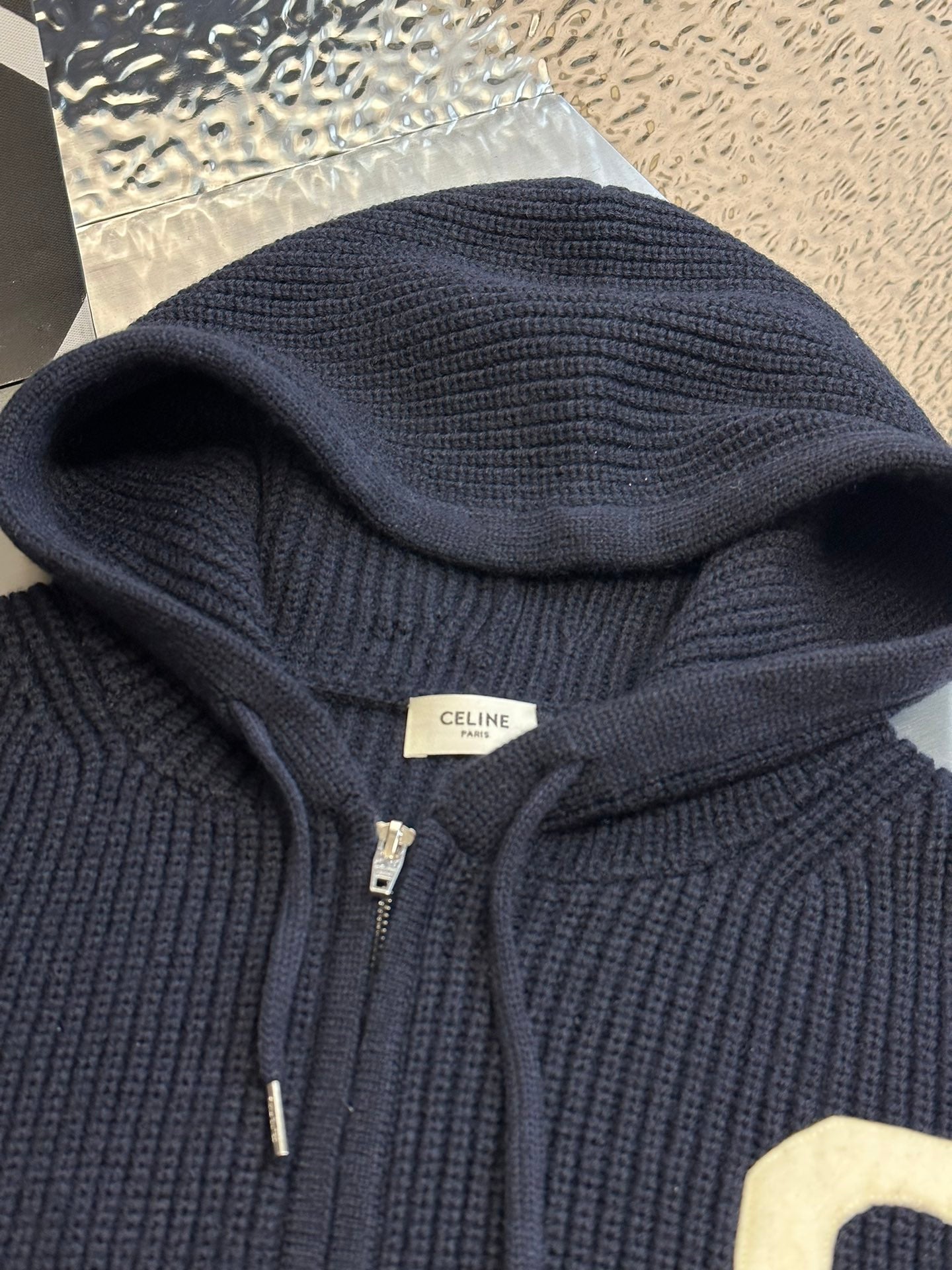 CELINE College hooded zip-up sweater
