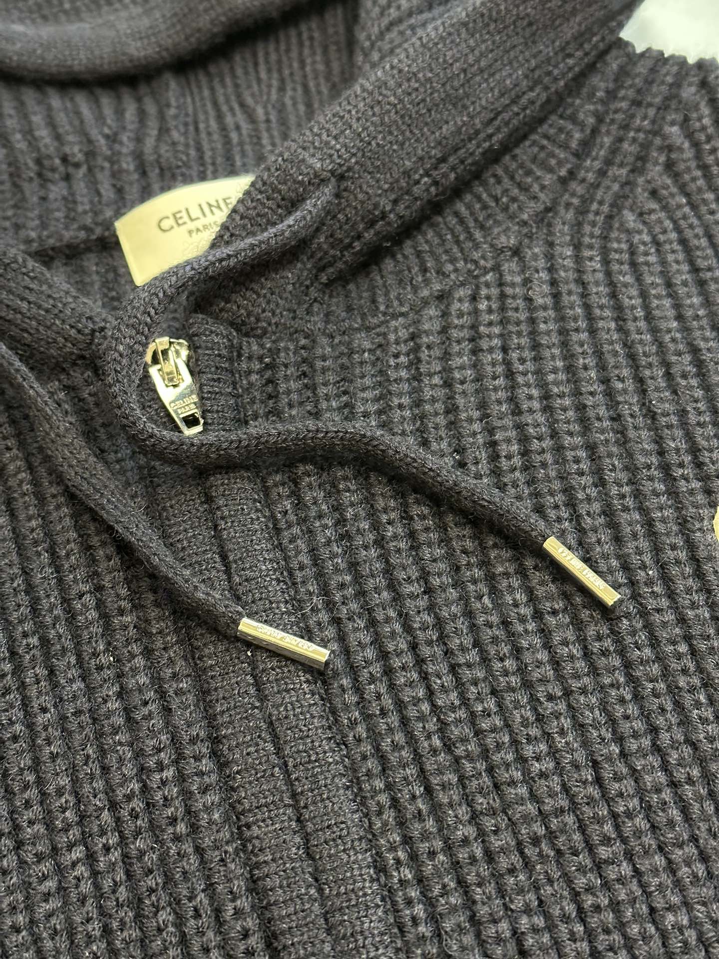 CELINE College hooded zip-up sweater