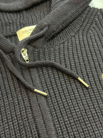 CELINE College hooded zip-up sweater