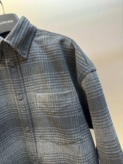 BALENCIAGA Men's Oversized Shirt "Gray/Black"