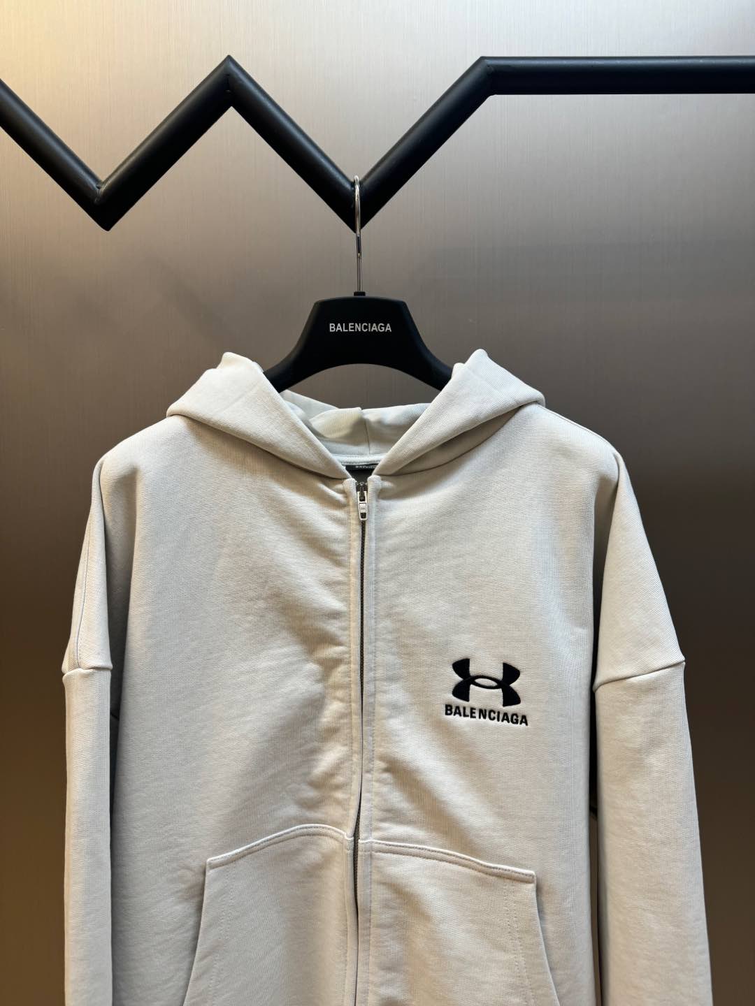 BALENCIAGA x Under Armour Women's Zip-Up Hoodie Regular Fit "White/Black"