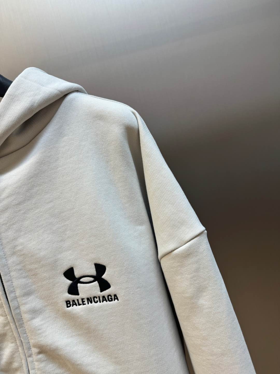 BALENCIAGA x Under Armour Women's Zip-Up Hoodie Regular Fit "White/Black"