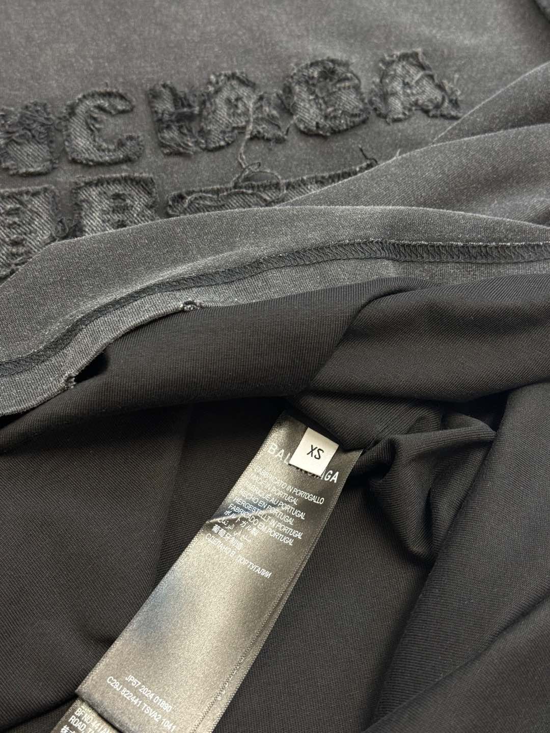BALENCIAGA Men's New Year Series 25 - Inside-Out T-Shirt Medium Fit "Washed Black"