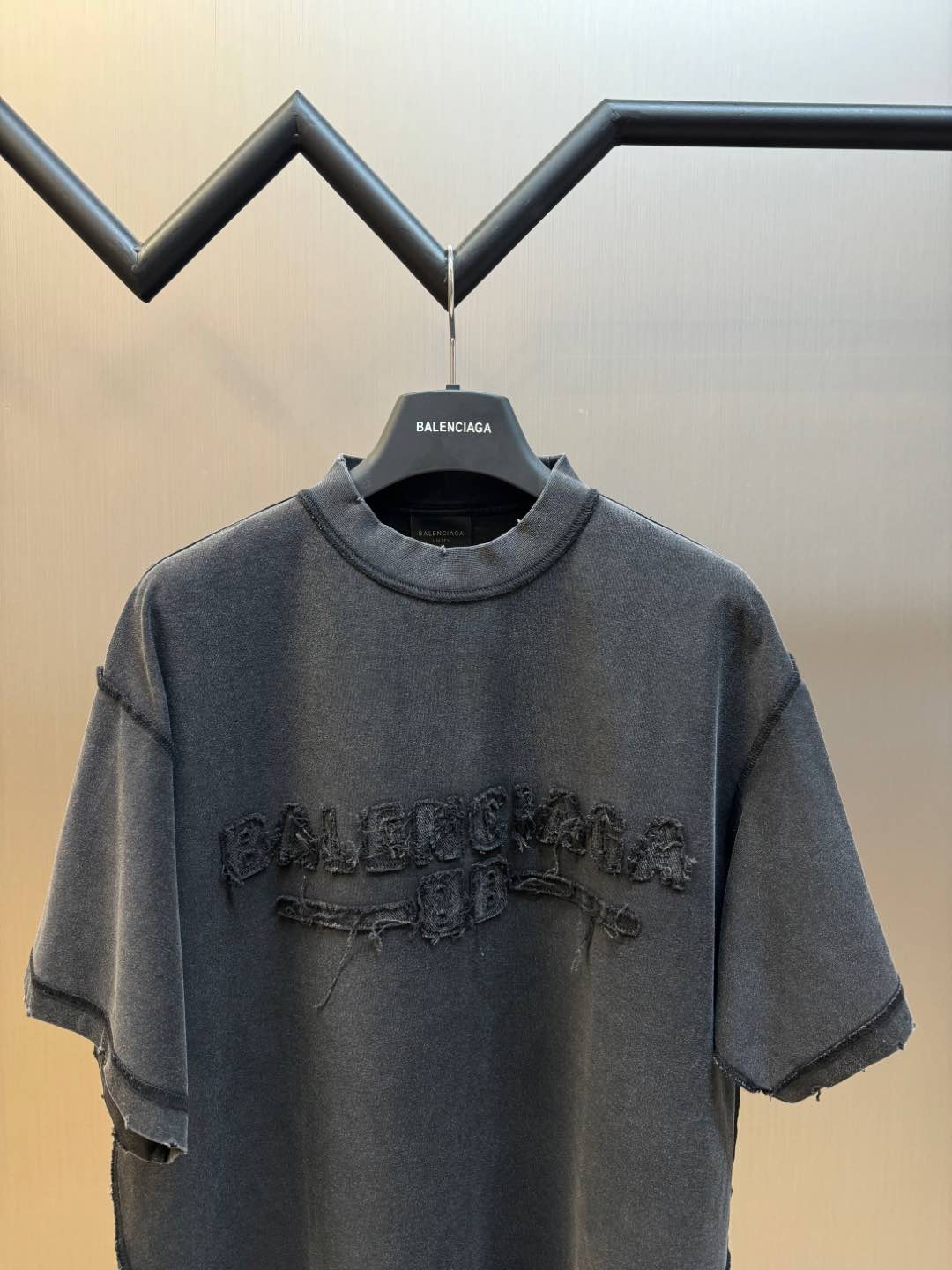 BALENCIAGA Men's New Year Series 25 - Inside-Out T-Shirt Medium Fit "Washed Black"
