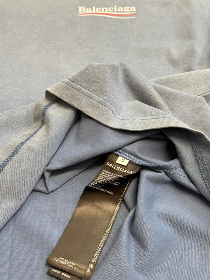BALENCIAGA  Men's Political Campaign T-shirt Medium Fit in Faded Blue/white/red