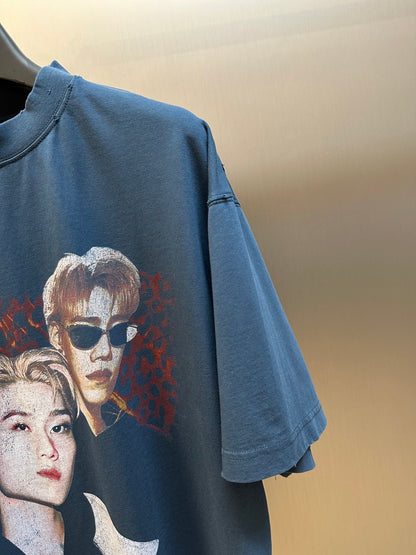 BALENCIAGA PP Krit Oversized T-Shirt "Dark Blue"