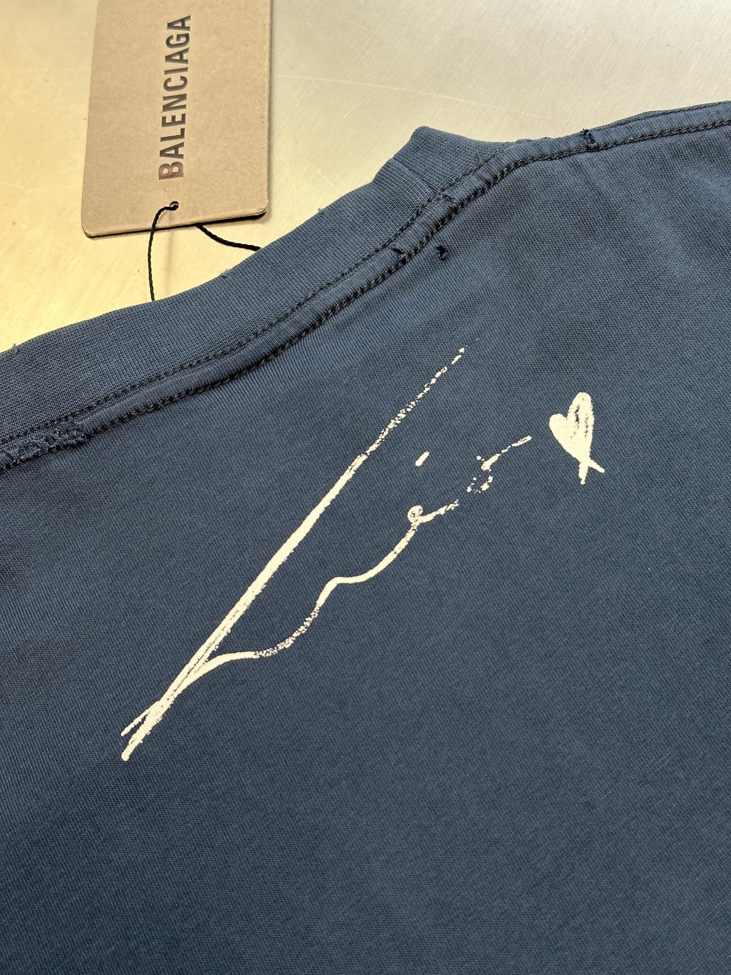 BALENCIAGA PP Krit Oversized T-Shirt "Dark Blue"