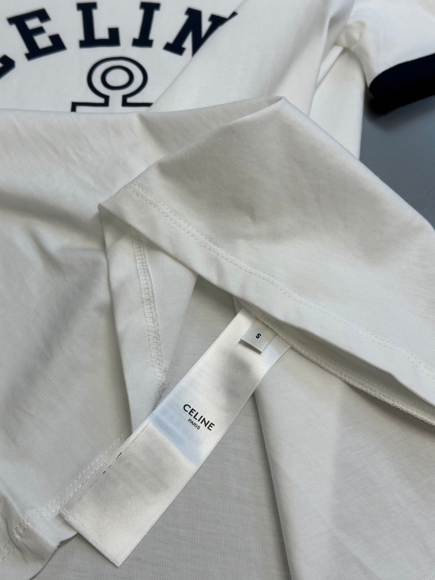 CELINE ANCHOR COTTON JERSEY 70S T-SHIRT