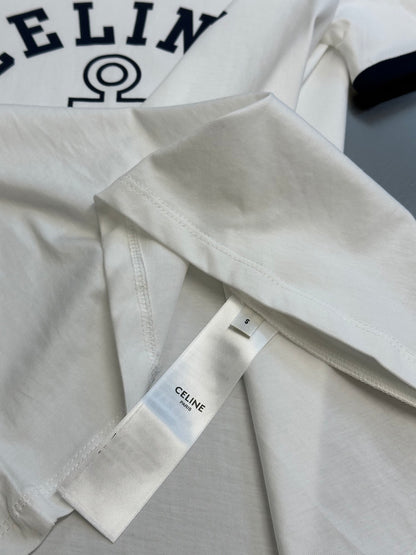 CELINE ANCHOR COTTON JERSEY 70S T-SHIRT