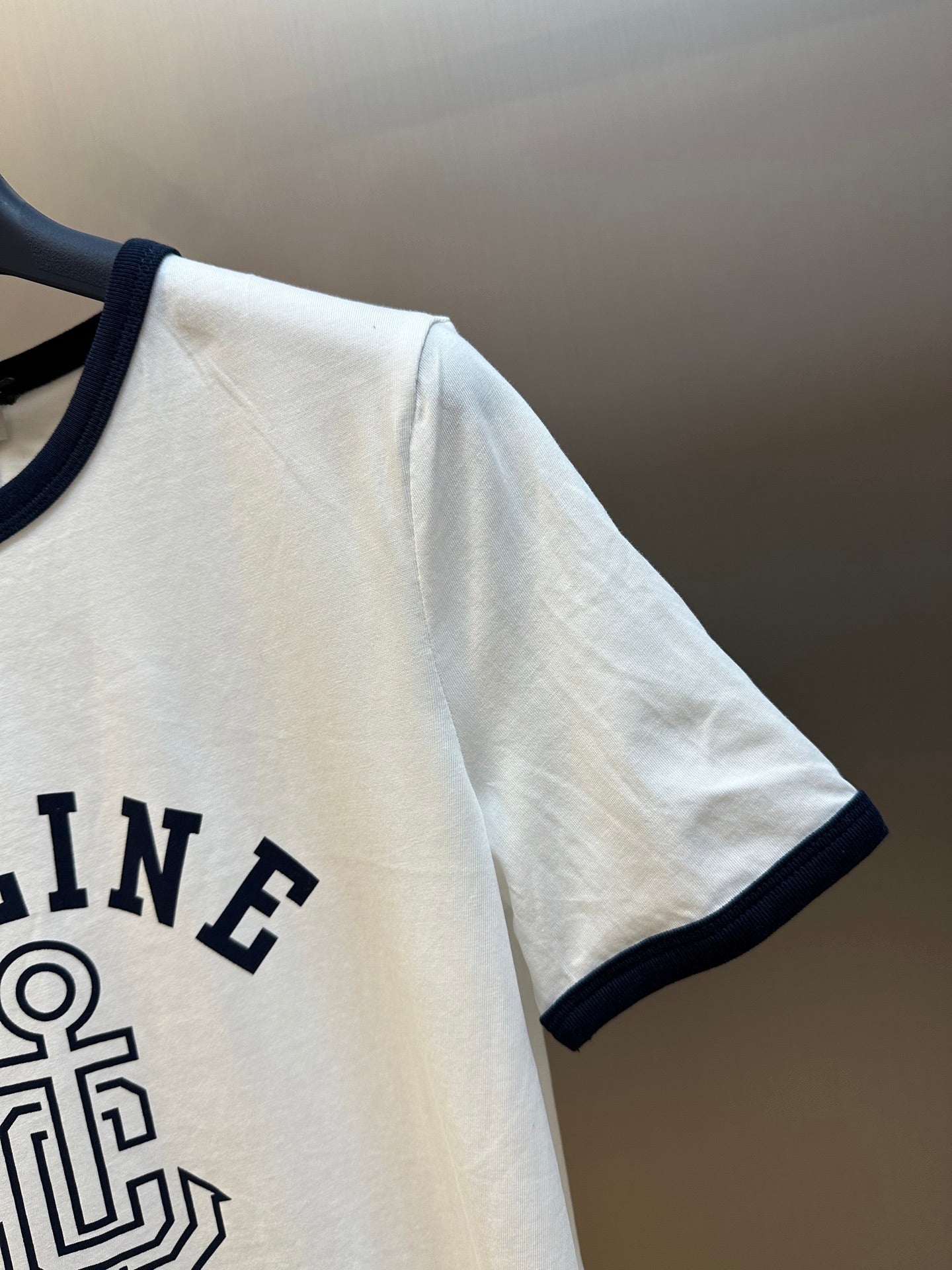 CELINE ANCHOR COTTON JERSEY 70S T-SHIRT