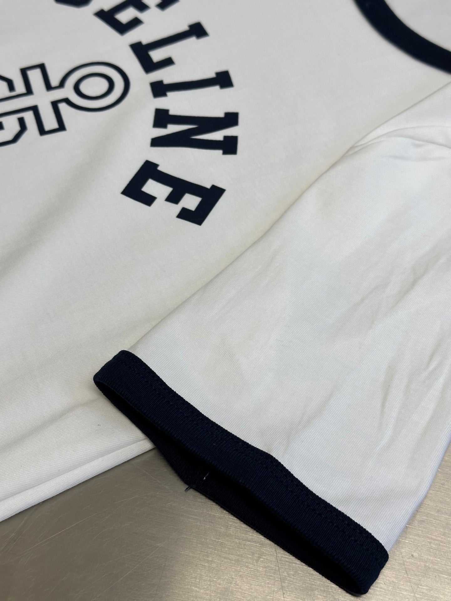 CELINE ANCHOR COTTON JERSEY 70S T-SHIRT