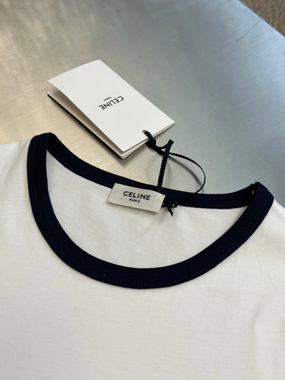 CELINE ANCHOR COTTON JERSEY 70S T-SHIRT