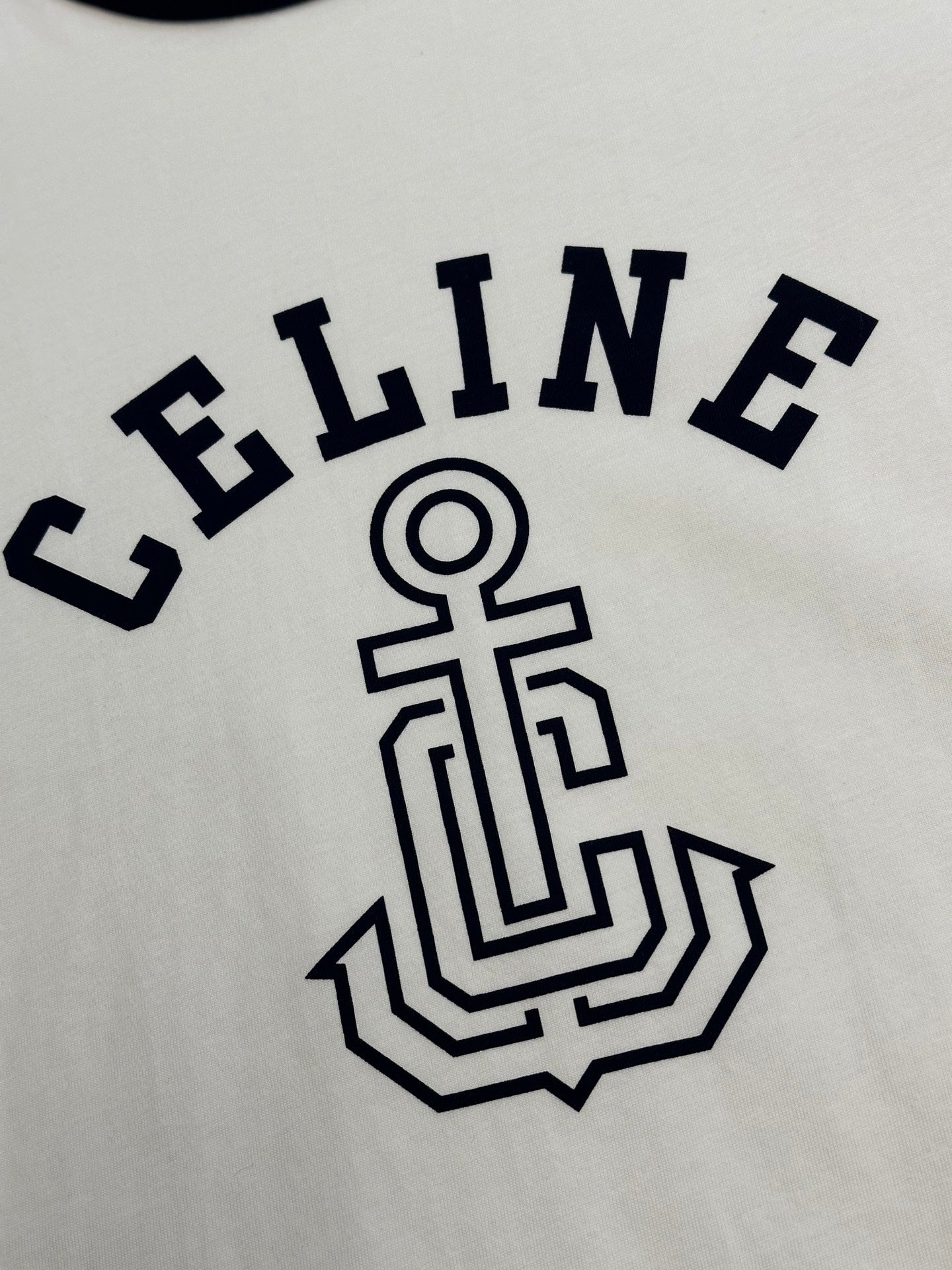 CELINE ANCHOR COTTON JERSEY 70S T-SHIRT