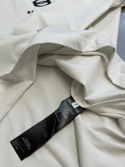 BALENCIAGA Oversized T-shirt in dirty effect white/black