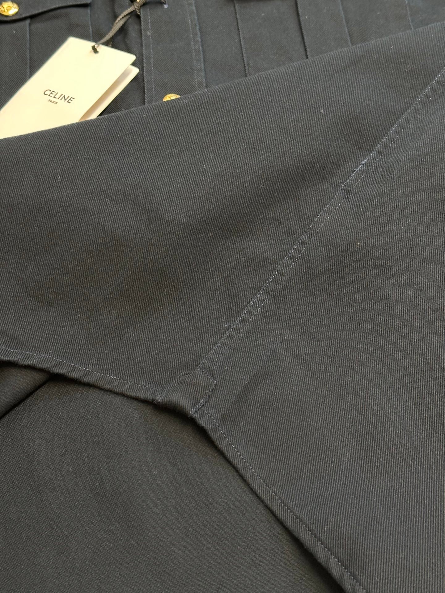 CELINE Men's Military Shirt in Cotton Wool Twill "Navy"