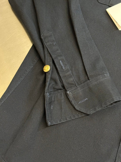 CELINE Men's Military Shirt in Cotton Wool Twill "Navy"
