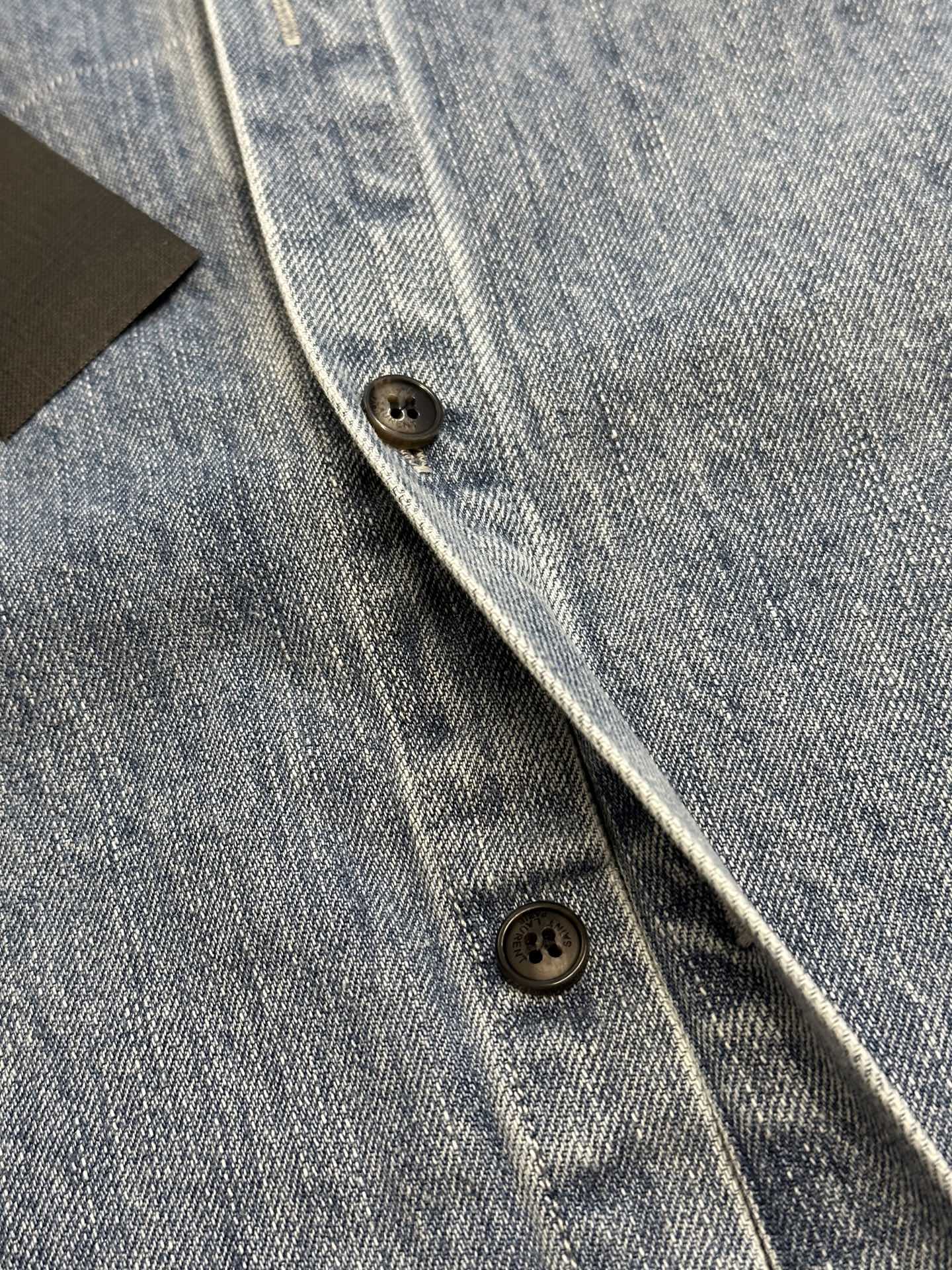 SAINT LAURENT Cassandre shirt in day blue denim