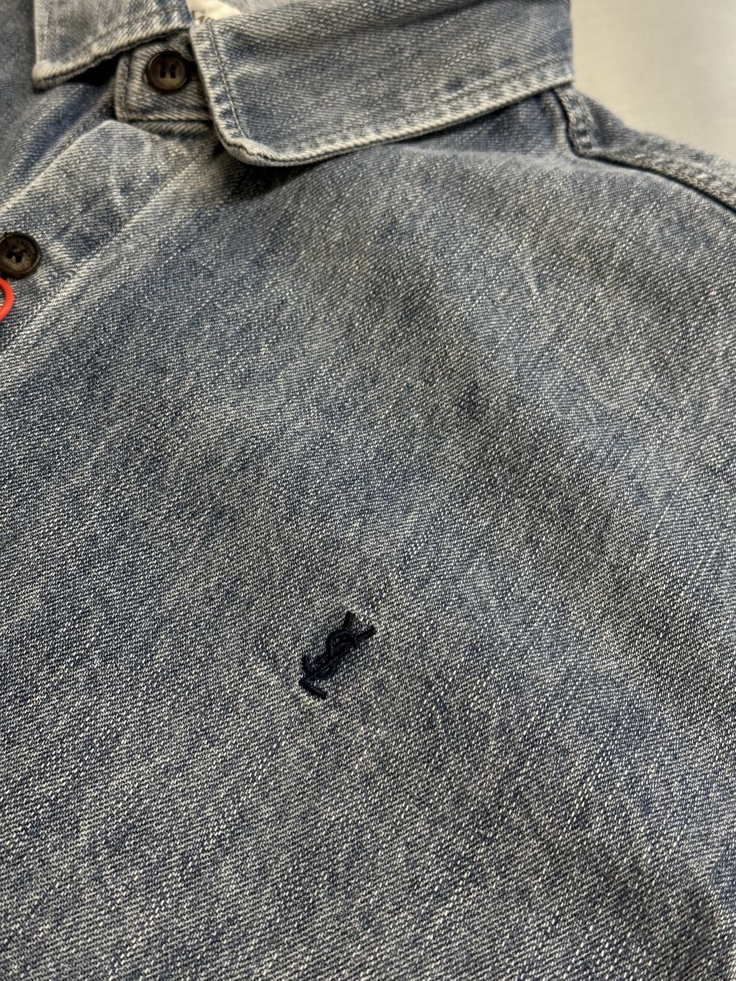 SAINT LAURENT Cassandre shirt in day blue denim