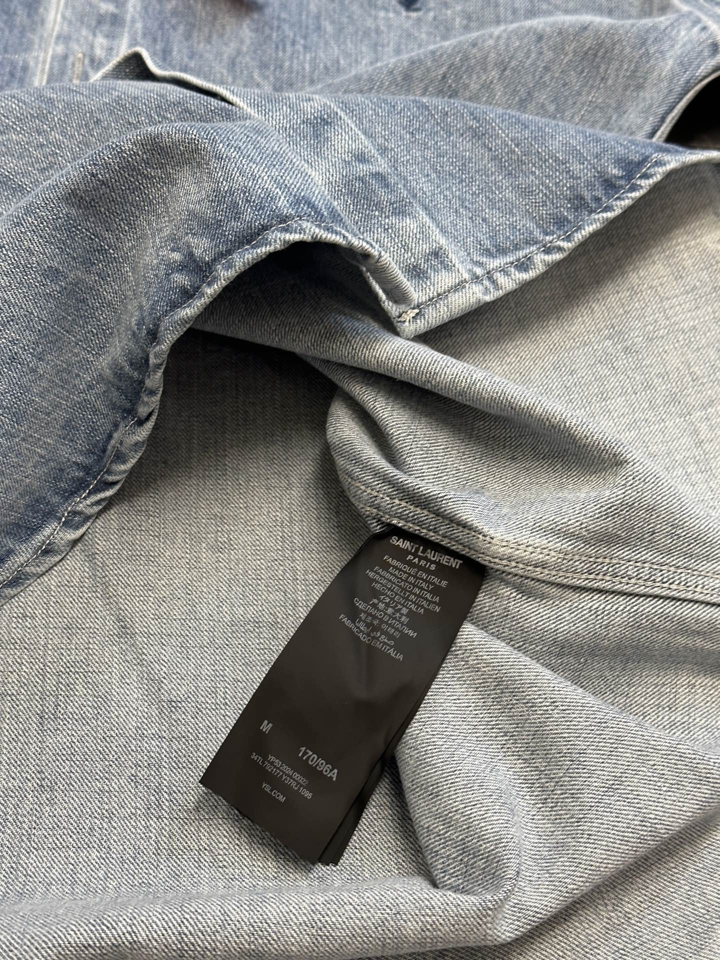 SAINT LAURENT Cassandre shirt in day blue denim