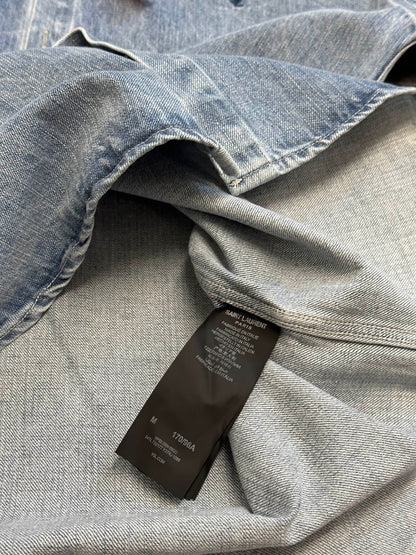 SAINT LAURENT Cassandre shirt in day blue denim