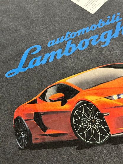 BALENCIAGA Automobili Lamborghini Men's Oversized T-Shirt "Faded Black"