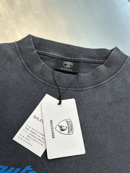 BALENCIAGA Automobili Lamborghini Men's Oversized T-Shirt "Faded Black"