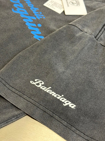 BALENCIAGA Automobili Lamborghini Men's Oversized T-Shirt "Faded Black"