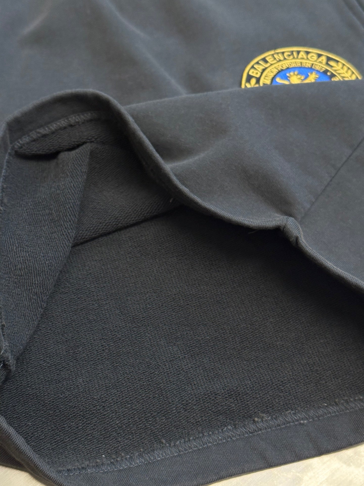 Balenciaga BLACK Shorts with logo patch