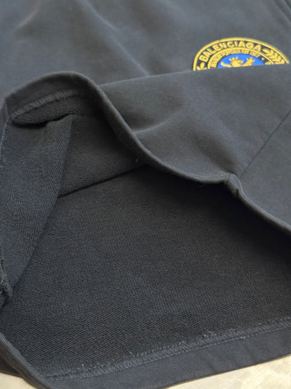 Balenciaga BLACK Shorts with logo patch