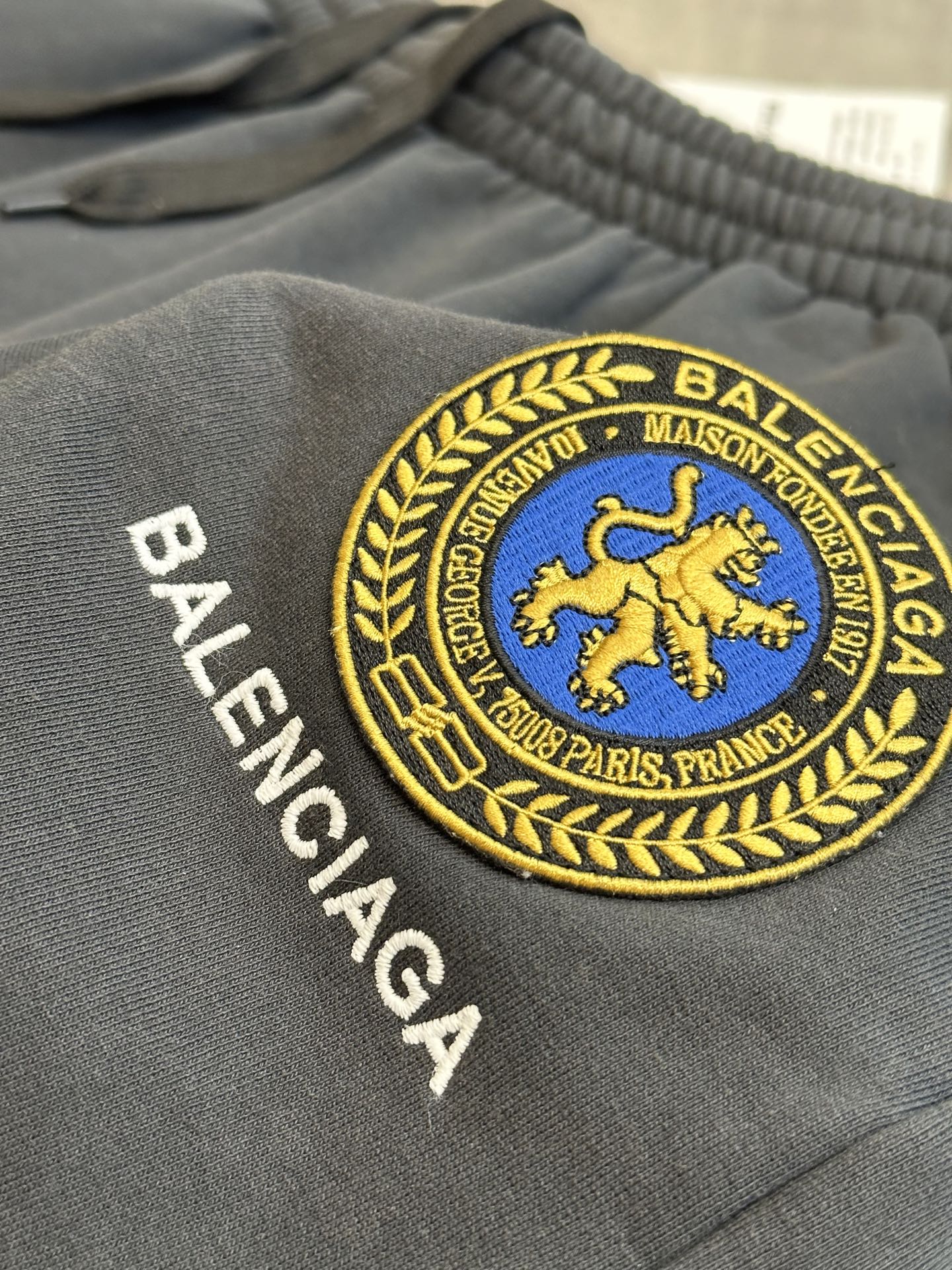 Balenciaga BLACK Shorts with logo patch