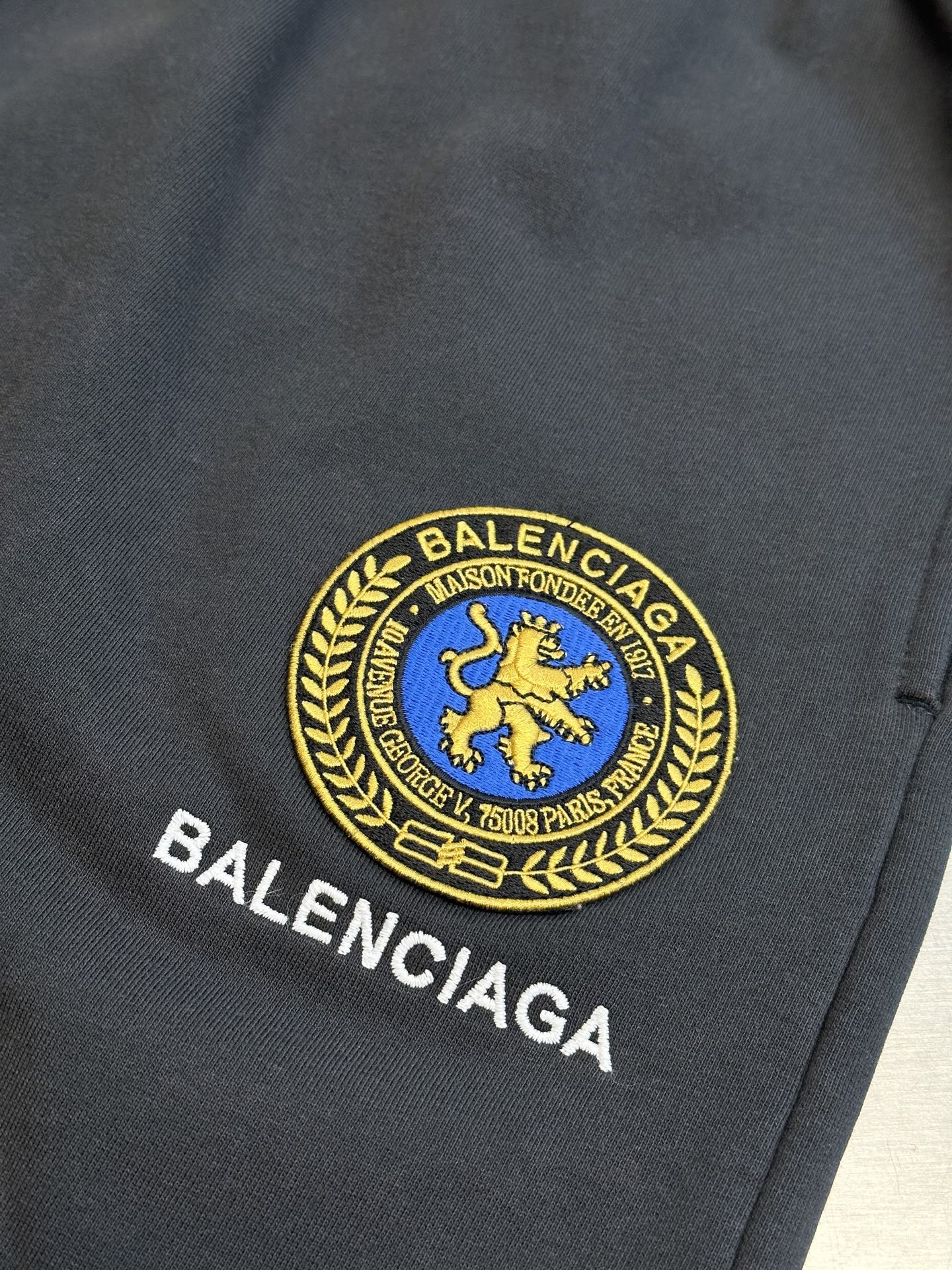Balenciaga BLACK Shorts with logo patch