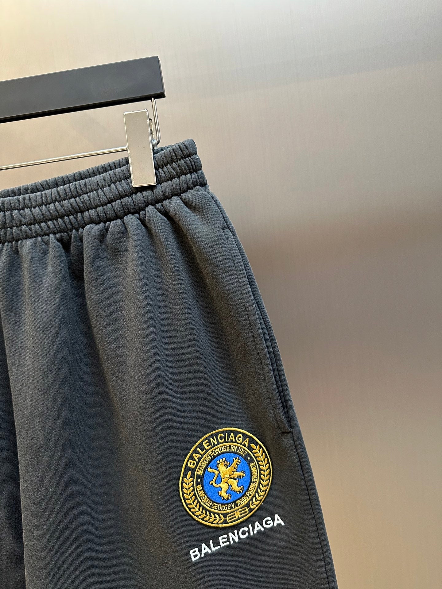 Balenciaga BLACK Shorts with logo patch