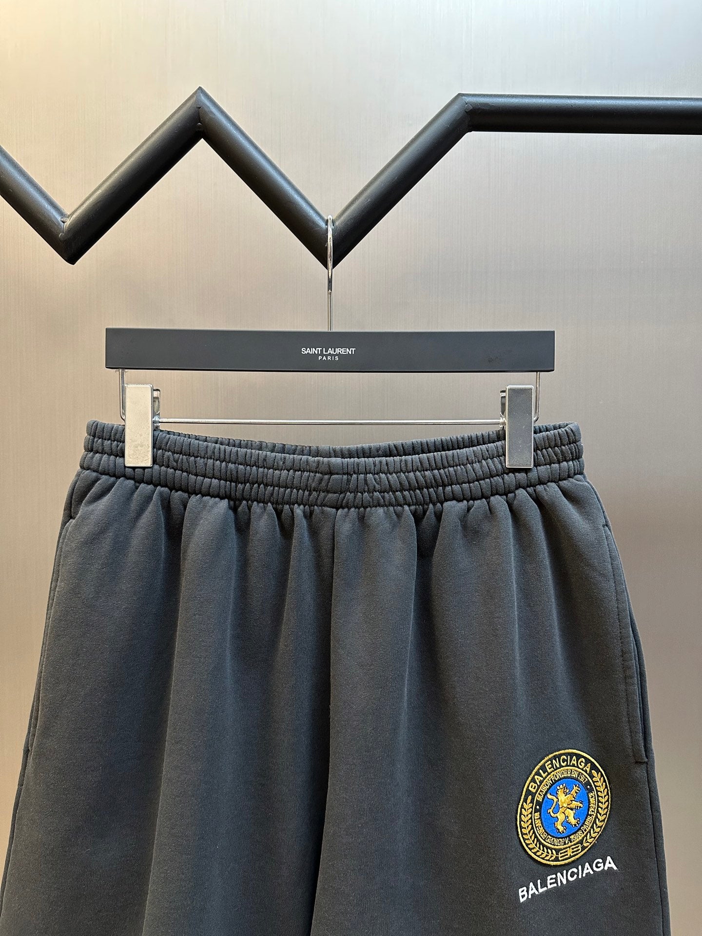 Balenciaga BLACK Shorts with logo patch