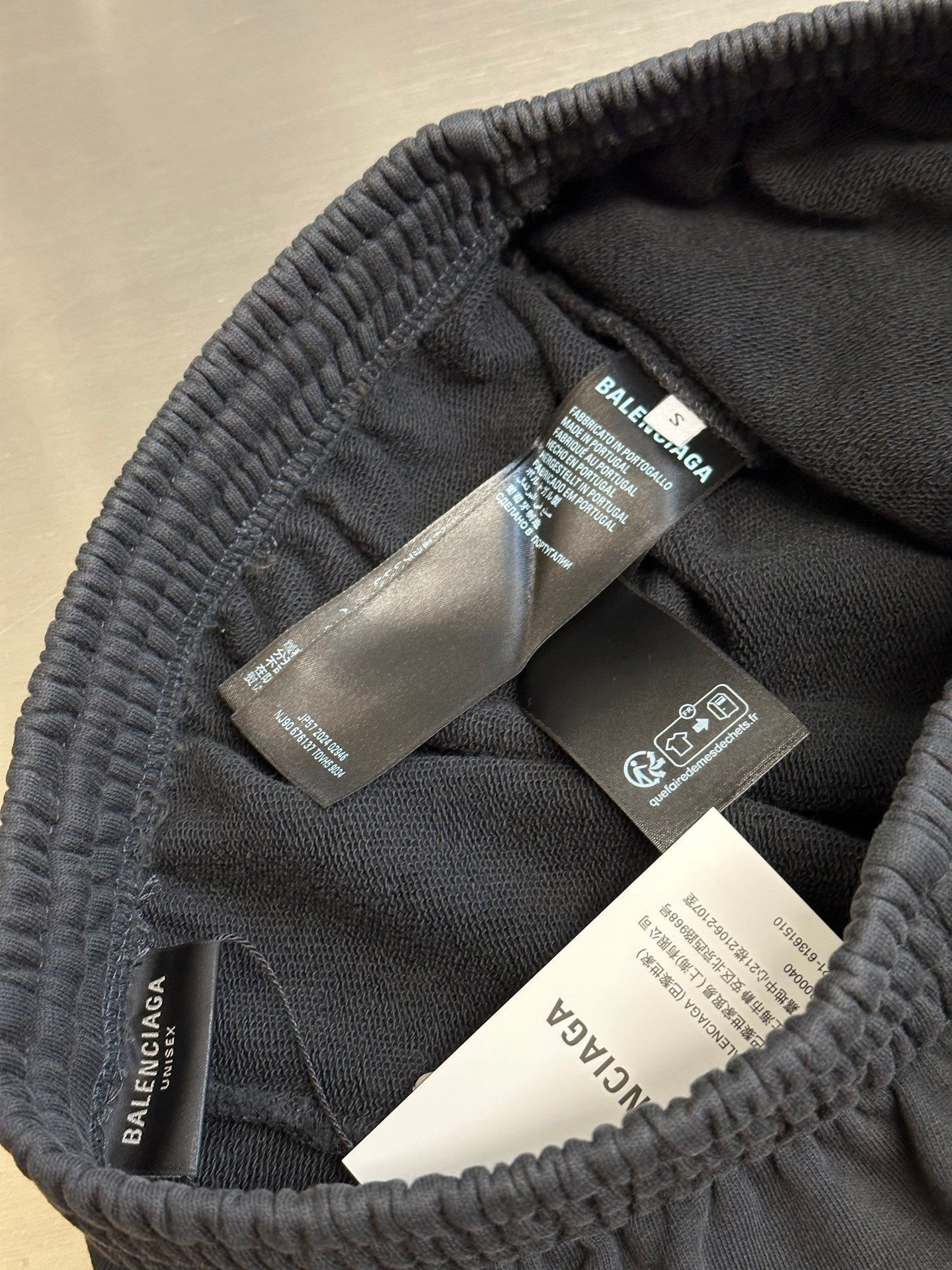 Balenciaga BLACK Shorts with logo patch