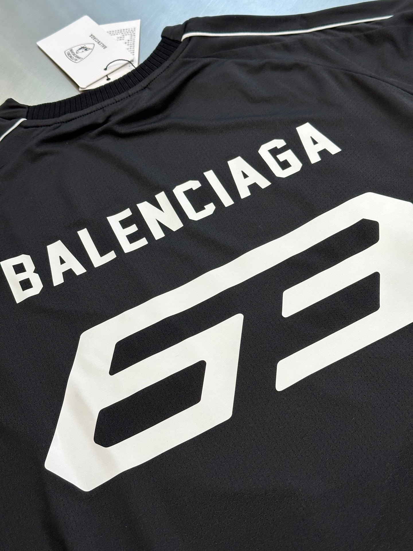 BALENCIAGA Automobili Lamborghini Men's Oversized Soccer T-Shirt "Black"