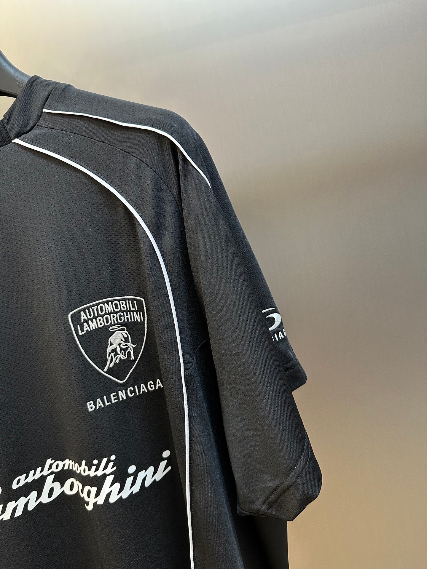 BALENCIAGA Automobili Lamborghini Men's Oversized Soccer T-Shirt "Black"
