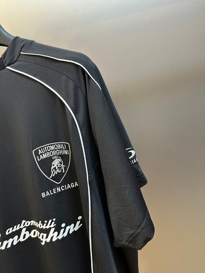 BALENCIAGA Automobili Lamborghini Men's Oversized Soccer T-Shirt "Black"